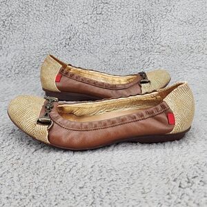Marc Joseph Women's Ballet Flats Sz 6 Brown Leather Slip On Comfort Office Shoes